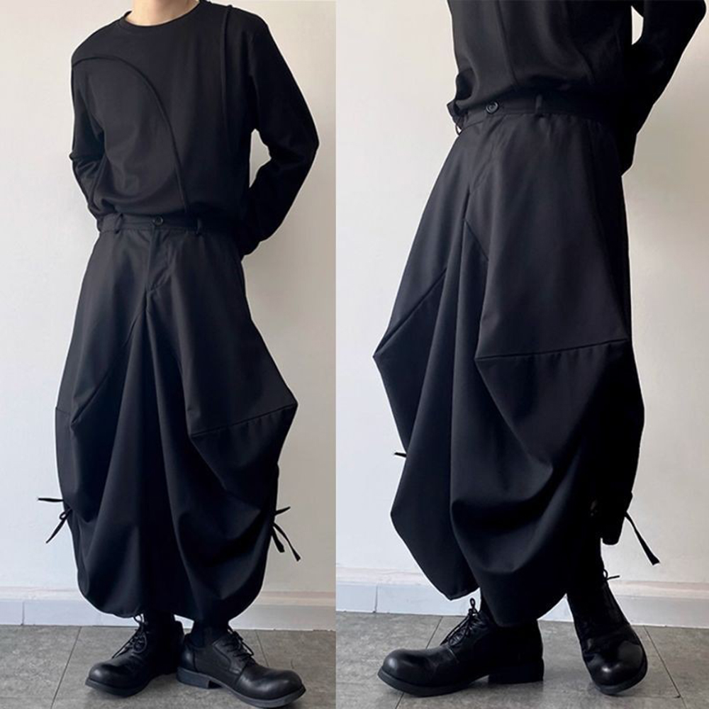 Street Fashion In Chinese - 여름 신작 남성 솔리드 컬러 불규칙