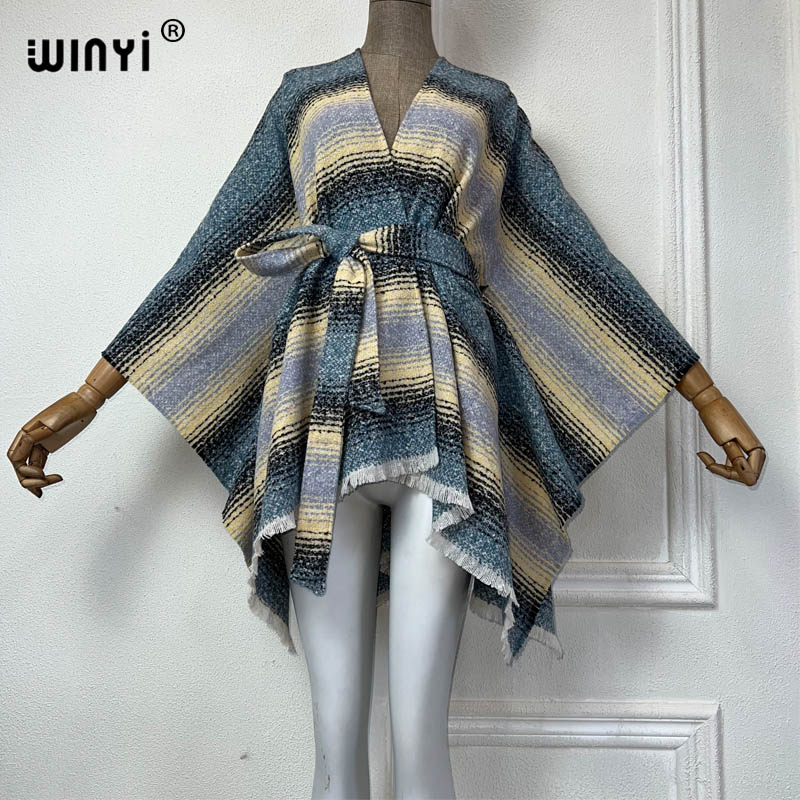 Street Fashion Kimono - WINYI 여성용 겨울 재킷, 레트로 루즈
