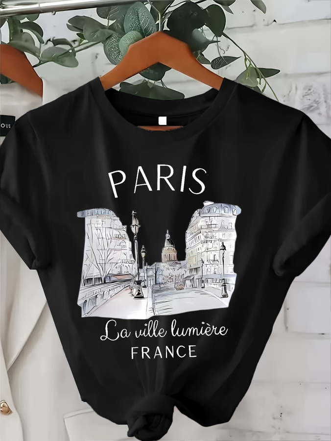 Street Fashion Paris 2025 - Y2k T 셔츠 파리 여성 프린트