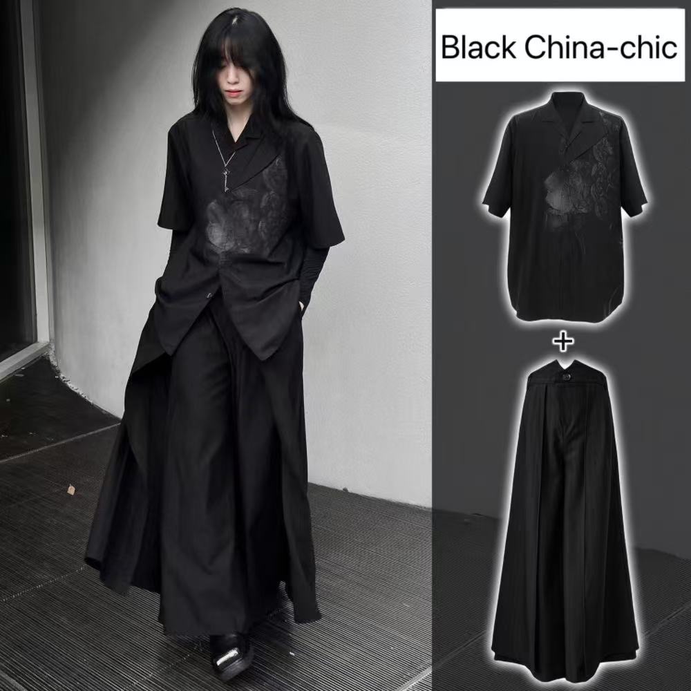 Street Fashion In Chinese - 멋진 블랙 신상 중국풍 코스튬 여름