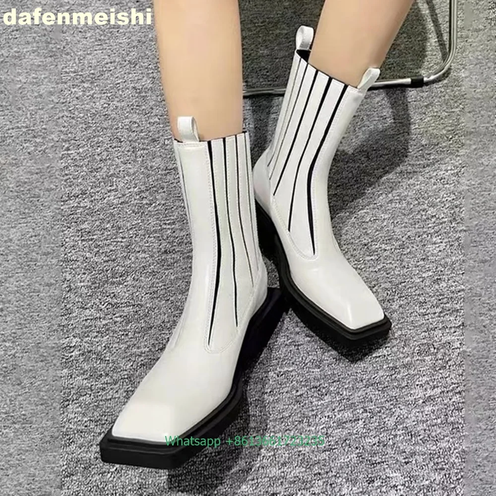 Street Fashion Rome 2025 - 블랙 에나멜 가죽 스퀘어 토 여성