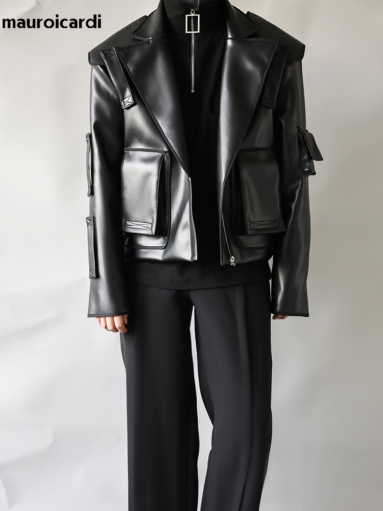 Street Fashion Runway - Mauroicardi 봄 가을 시원한 오버사이즈 짧은