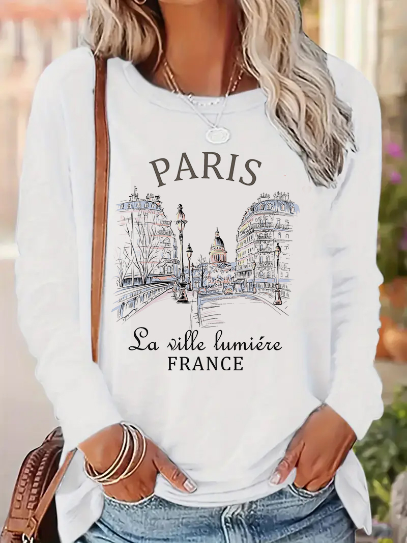 Street Fashion Paris 2025 - 2025 패션 파리 레터 프린트 셔츠