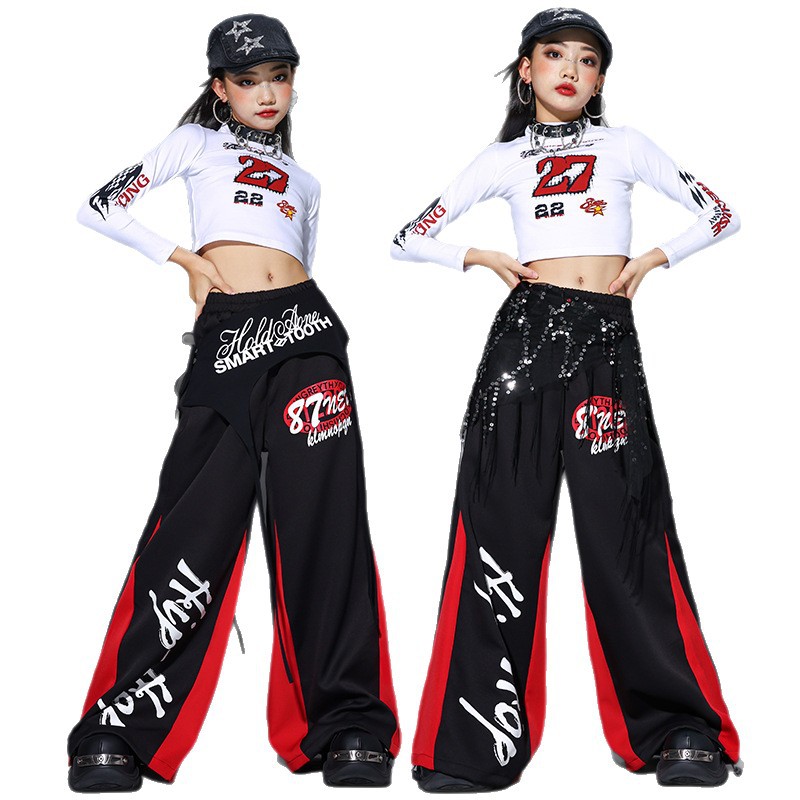 Street Fashion Outfit Girl - 2025 재즈 댄스 의상 소녀 K팝