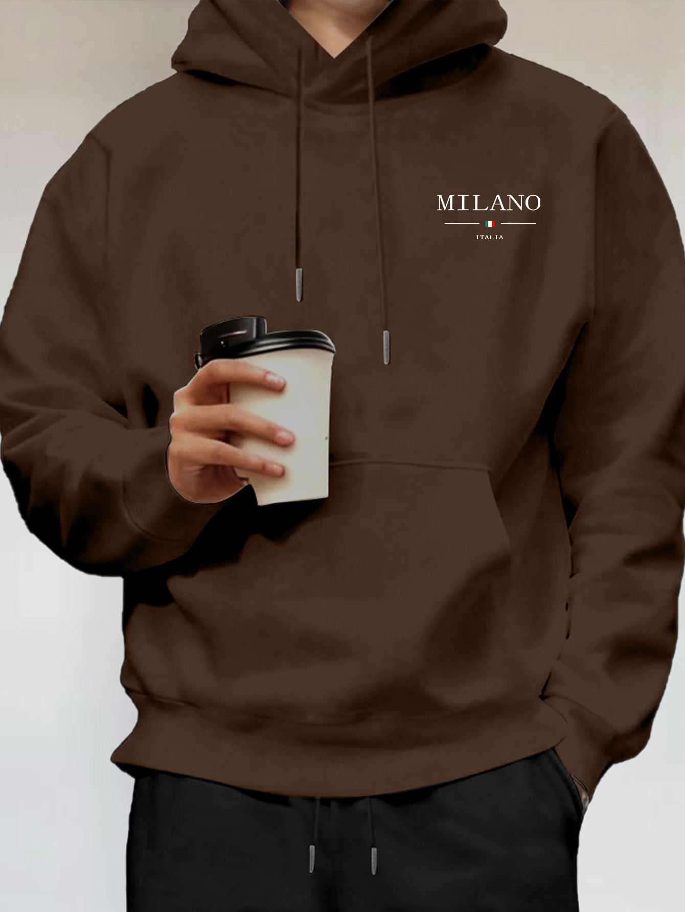 미니멀리스트 패션 밀라노 레터 프린트 남성 후드티 데일 - Street Fashion Milan 리뷰 및 가격