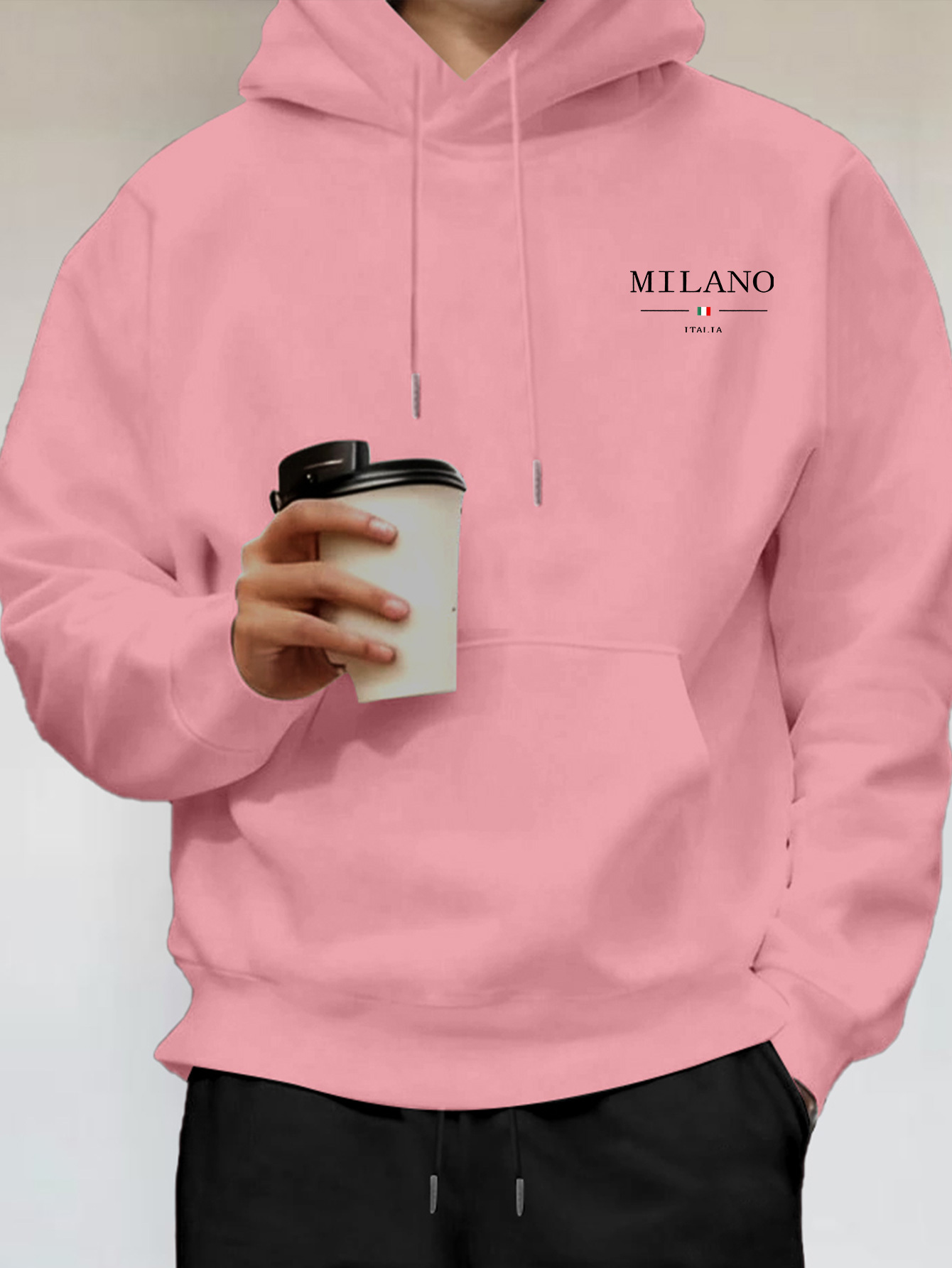 미니멀리스트 패션 밀라노 레터 프린트 남성 후드티 데일 - Street Fashion Milan 리뷰 및 가격