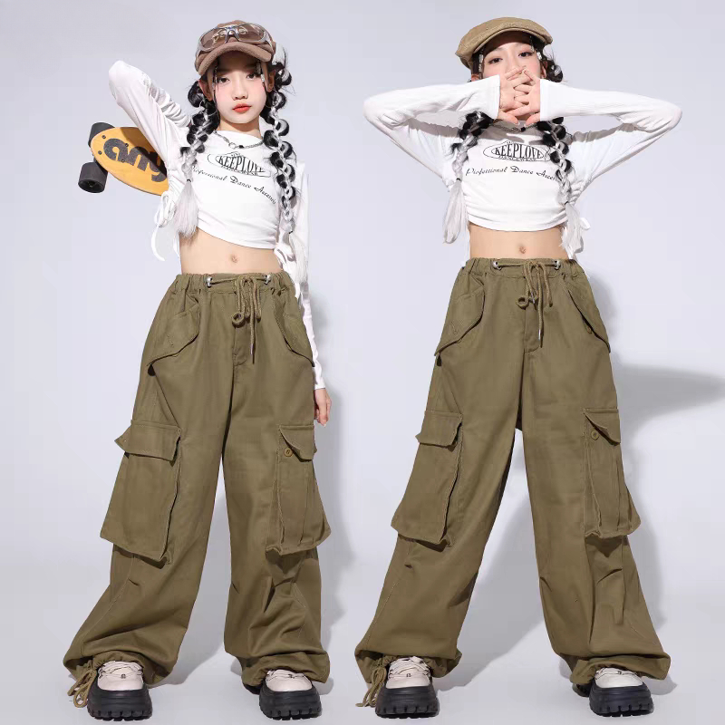 여성 힙합 크롭탑 루즈 카고 팬츠 의상 세트 패션 스트 - Street Fashion Outfit Girl 리뷰 및 가격