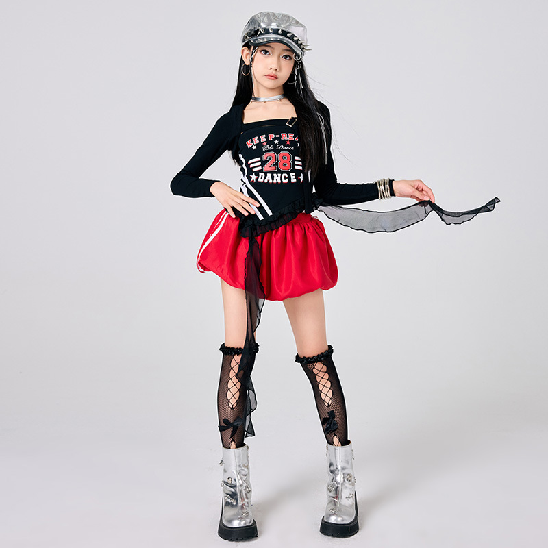 새로운 여자 K-Pop 재즈 무대 의상 블랙 화이트 탑 - Street Fashion Outfit Girl 리뷰 및 가격
