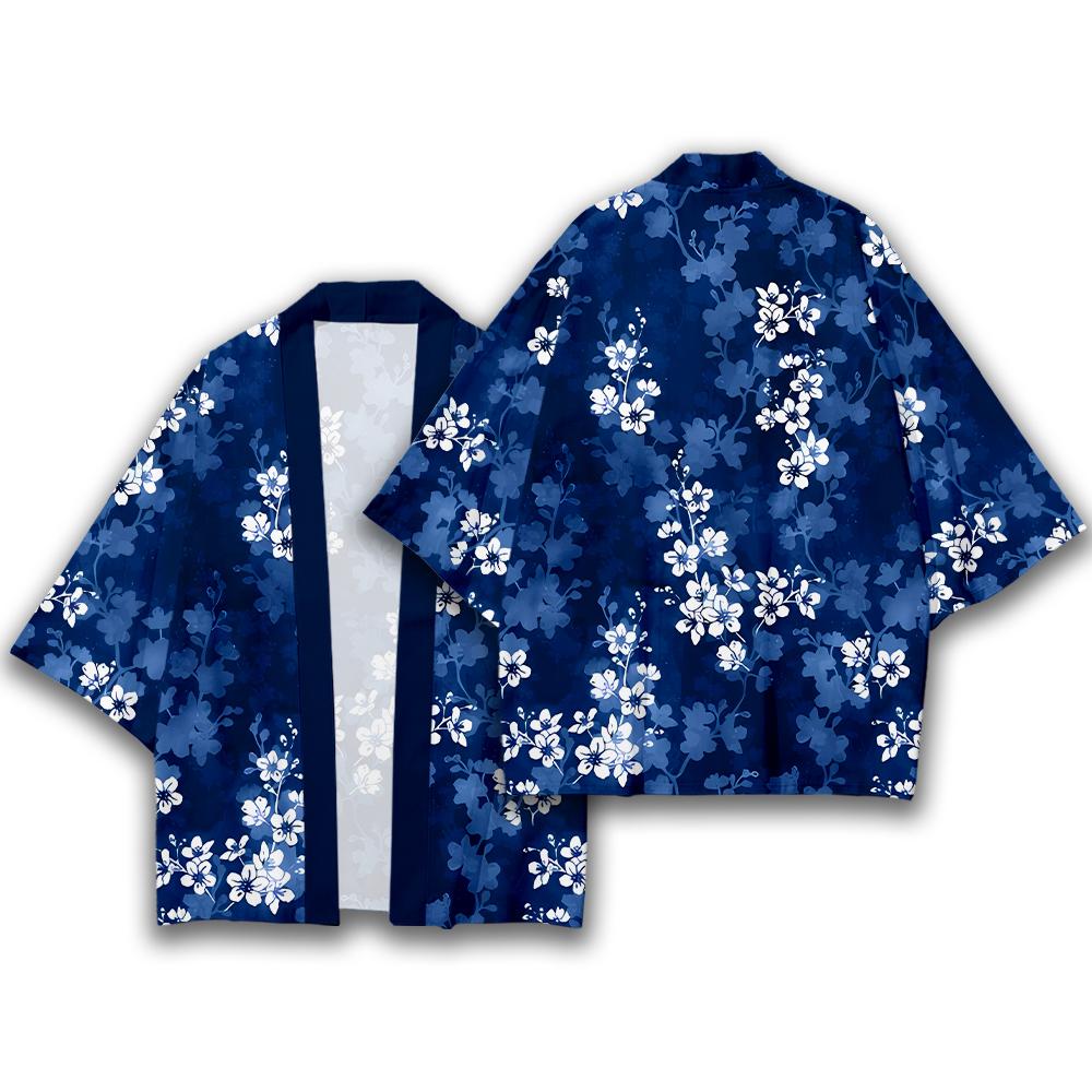 벚꽃 패턴 일본식 기모노 유니섹스 루즈하고 편안한 유카 - Street Fashion Kimono 리뷰 및 가격