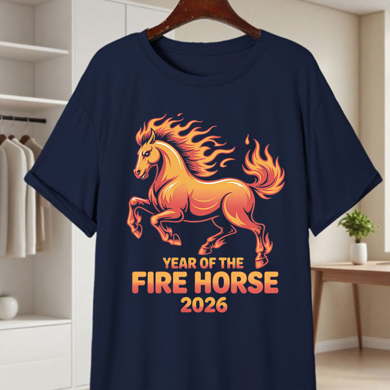 Fire Horse 2026 여성 남성 코튼 티셔츠 중 - Street Fashion In Chinese 리뷰 및 가격