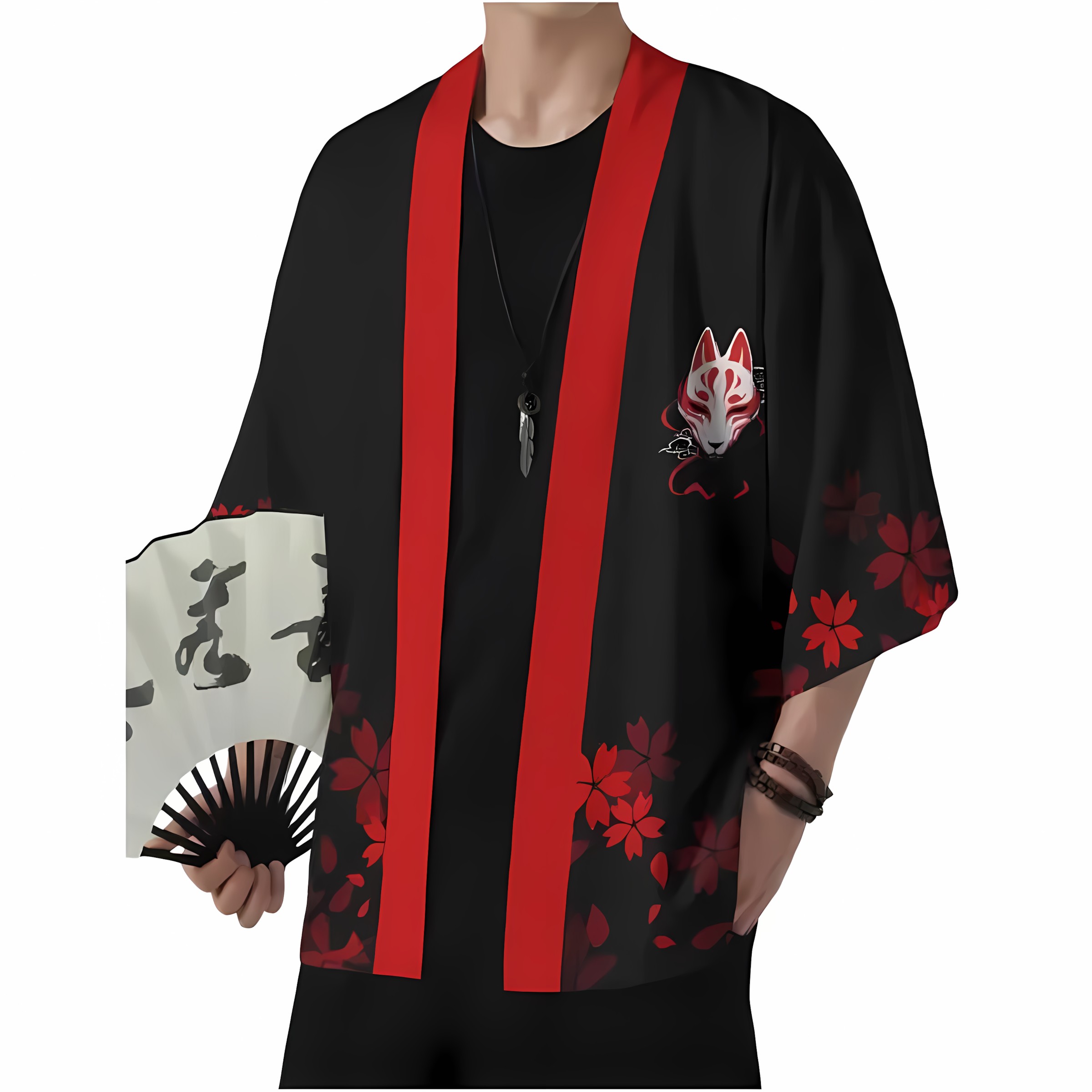 2026 여름 신상 남성 기모노 3D 폭스 마스크 패턴 - Street Fashion Kimono 리뷰 및 가격