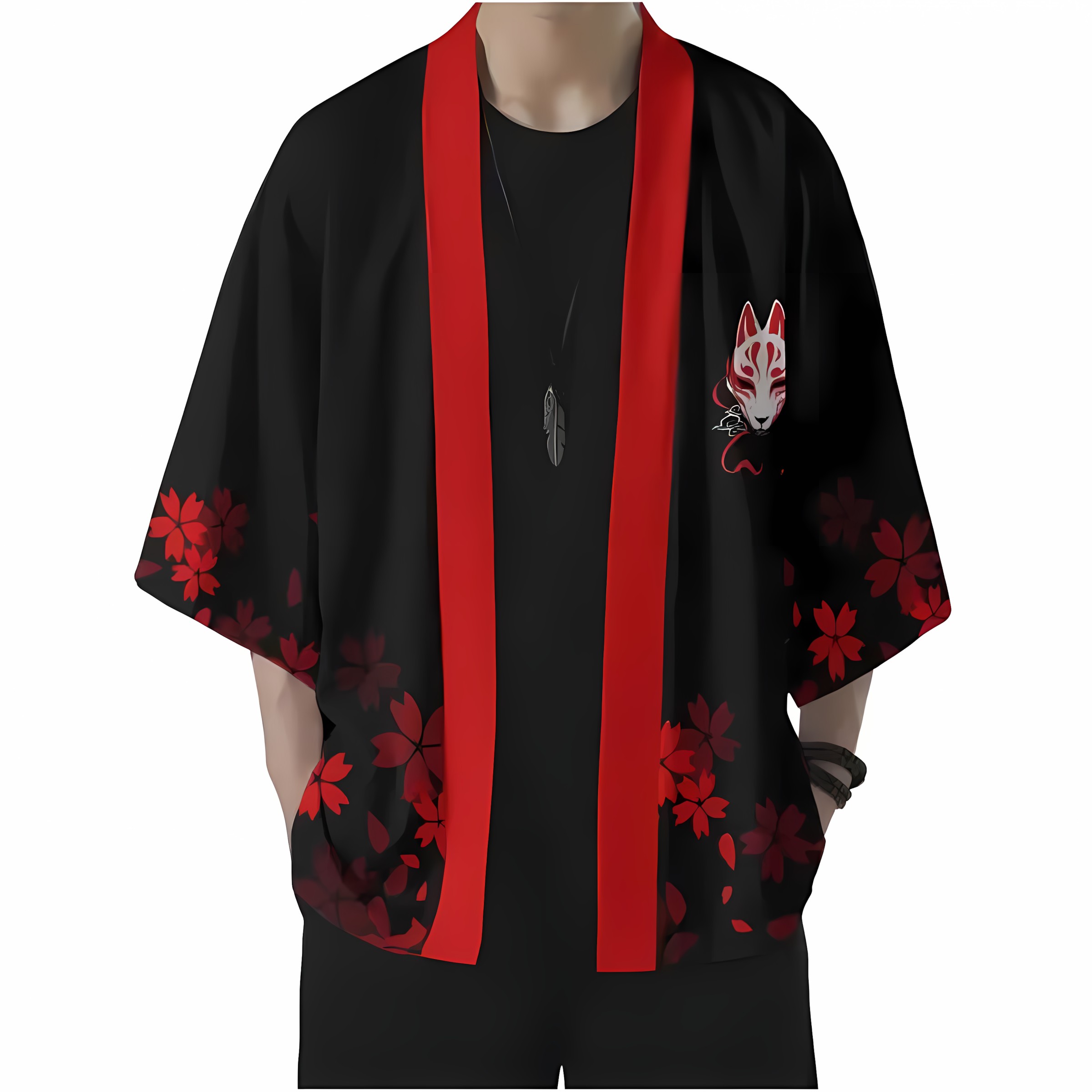 2026 여름 신상 남성 기모노 3D 폭스 마스크 패턴 - Street Fashion Kimono 리뷰 및 가격