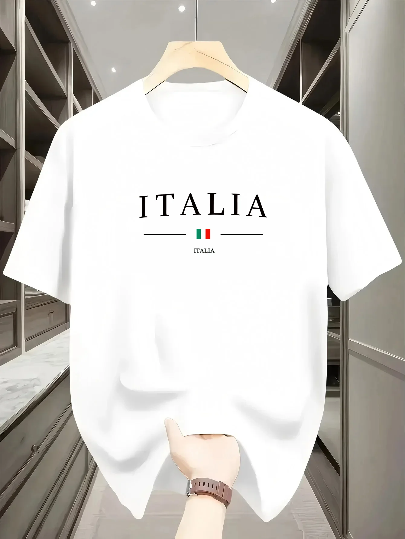 남성용 여름 스포츠 속건 티셔츠, 세련된 밀라노 레터  - Street Fashion Milan 리뷰 및 가격