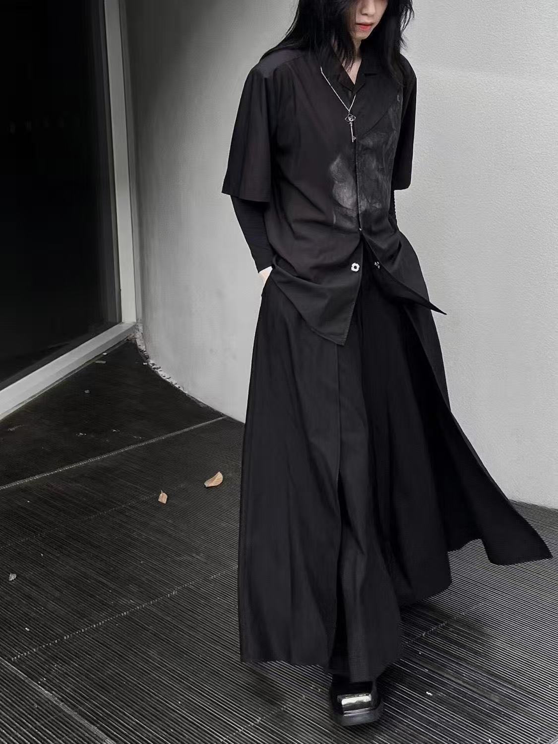 멋진 블랙 신상 중국풍 코스튬 여름 반팔 티셔츠 비섹스 - Street Fashion In Chinese 리뷰 및 가격