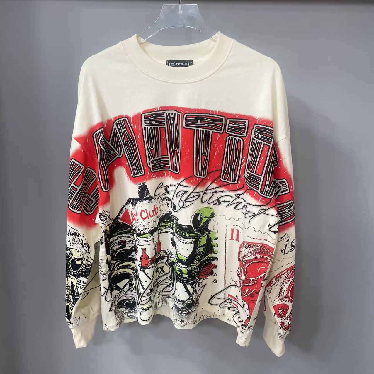 고품질 디자이너 MIXED-EMOTION 긴팔 티셔츠  - Street For Fashion 리뷰 및 가격