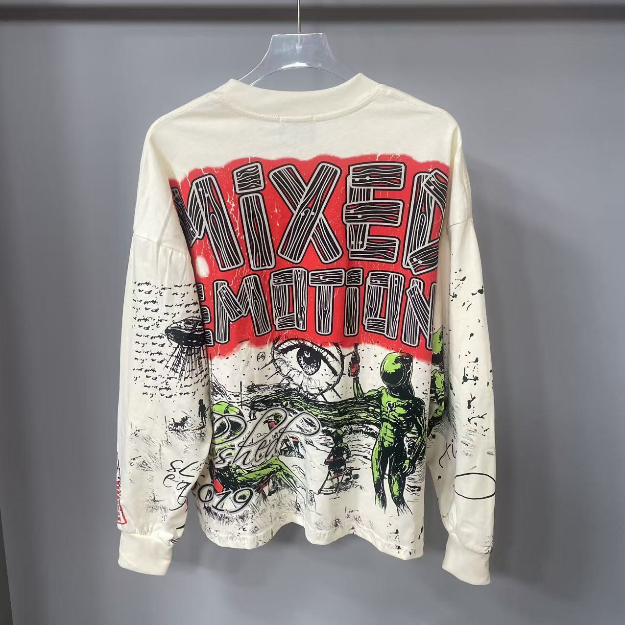 고품질 디자이너 MIXED-EMOTION 긴팔 티셔츠  - Street For Fashion 리뷰 및 가격