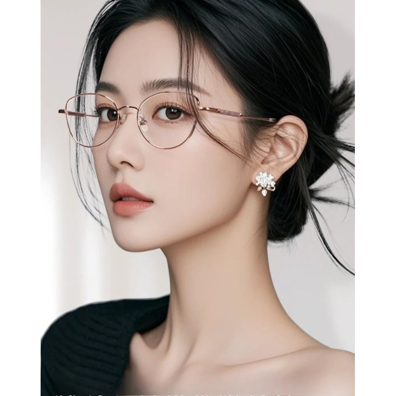 유행하는 캣아이 변색 근시 안경, 심플하고 우아한 블루 - Street Fashion Photography 리뷰 및 가격