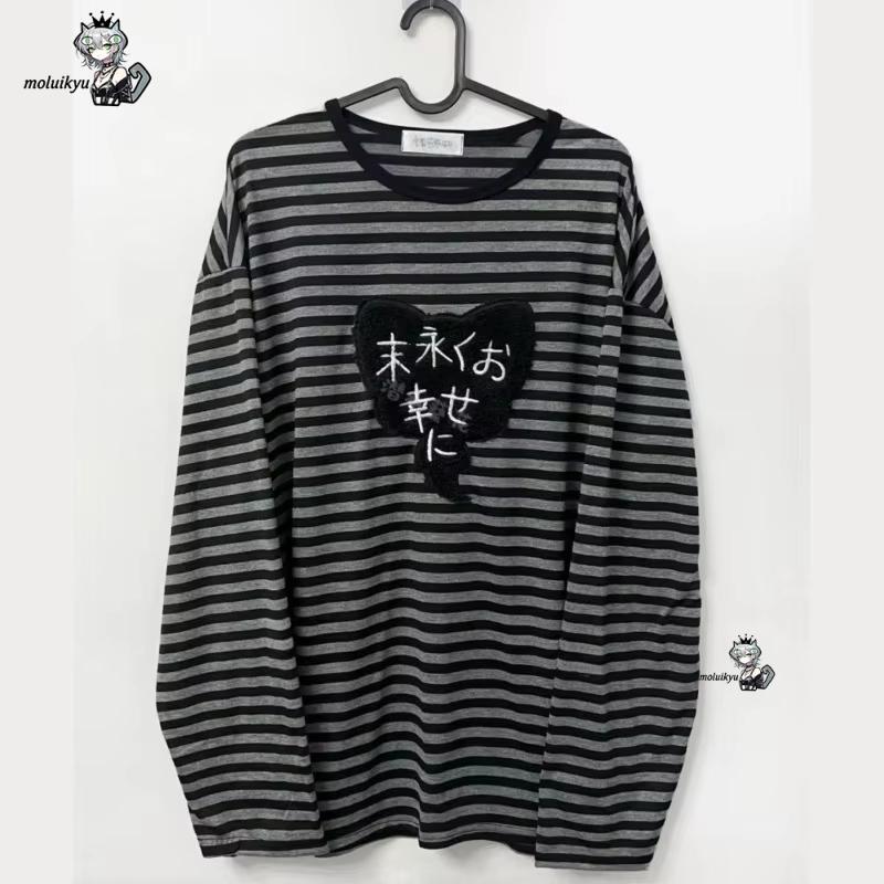Y2K 아메리칸 펑크 빈티지 O 넥 긴팔 셔츠 올 매치 - Street Fashion Y2K 리뷰 및 가격