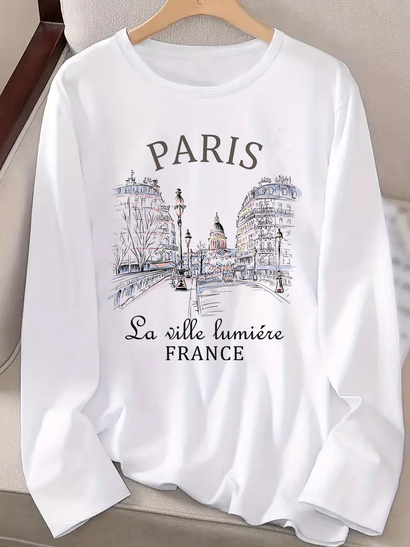 2025 패션 파리 레터 프린트 셔츠 재미있는 고딕 티 - Street Fashion Paris 2025 리뷰 및 가격