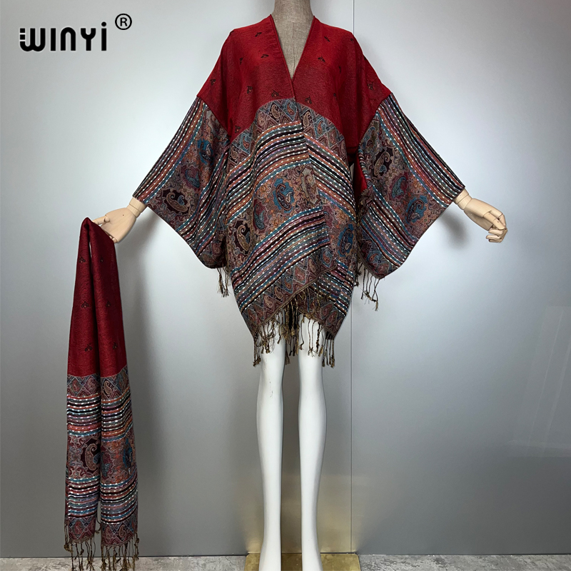 WINYI 기모노 맥시 코트 아프리카 여성 프린트 따뜻 - Street Fashion Kimono 리뷰 및 가격