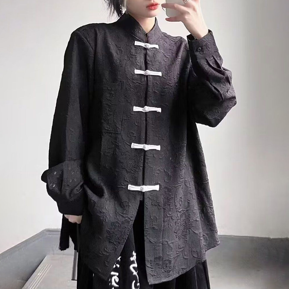 2026 가을 신상 유니섹스 솔리드 컬러 셔츠 중국풍  - Street Fashion In Chinese 리뷰 및 가격