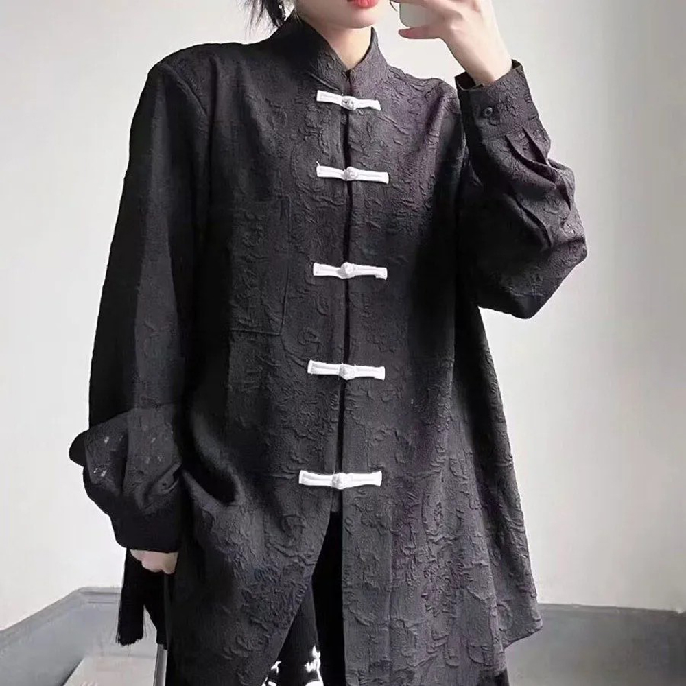 2026 가을 신상 유니섹스 솔리드 컬러 셔츠 중국풍  - Street Fashion In Chinese 리뷰 및 가격