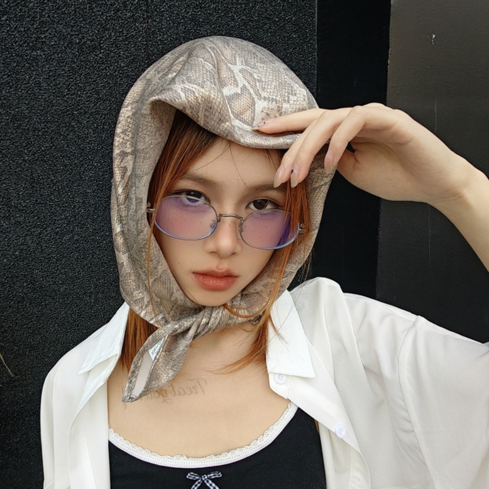 헤드웨어 Y2K 뱀 무늬 헤어 스카프 부드러운 힙합 뱀 - Street Fashion Dance 리뷰 및 가격
