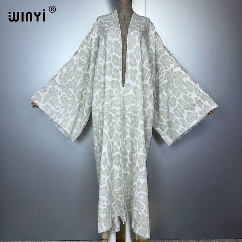윈이 겨울 레오파드 가디건 아프리카 여성용 따뜻한 긴  - Street Fashion Kimono 리뷰 및 가격