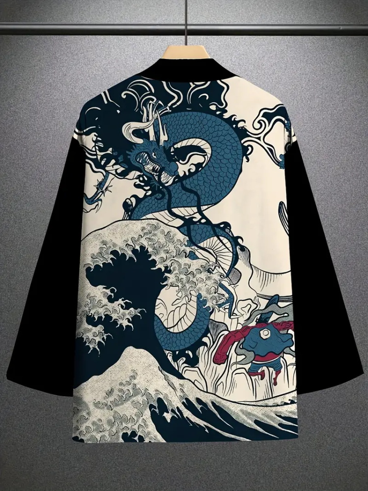 남성 패션 일본 여름 기모노 드래곤 프린트 3D 프린트 - Street Fashion Kimono 리뷰 및 가격