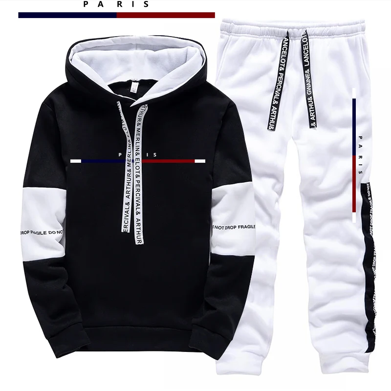 파리 패션 프린트 남성 세트/후드티/바지 가을 데일리  - Street For Fashion 리뷰 및 가격