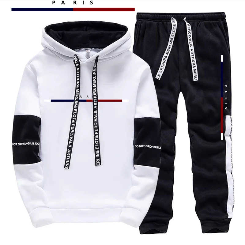 파리 패션 프린트 남성 세트/후드티/바지 가을 데일리  - Street For Fashion 리뷰 및 가격